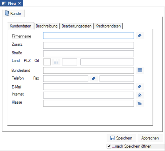 Indexdaten-Maske Ordner